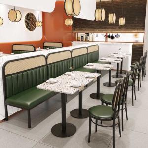 Wholesale Durable Rattan Restaurant Dining Table Set Marble Top PU Leather from china suppliers