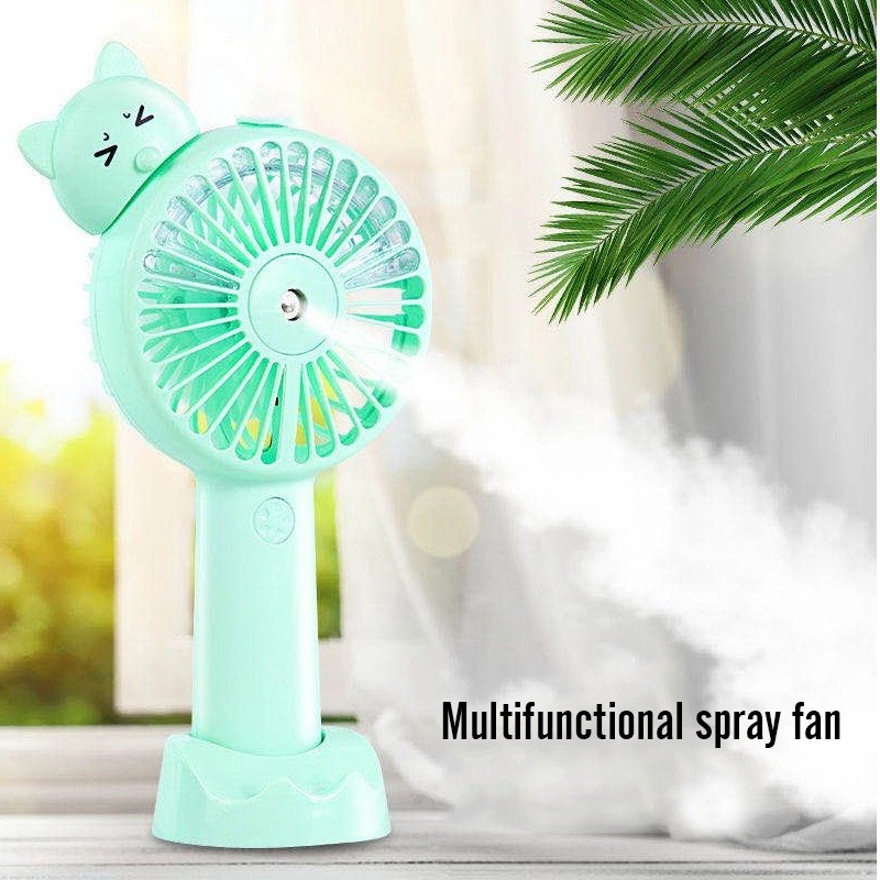 Portable Water Spray Fan , Handheld Misting Fan With Water Meter Spray