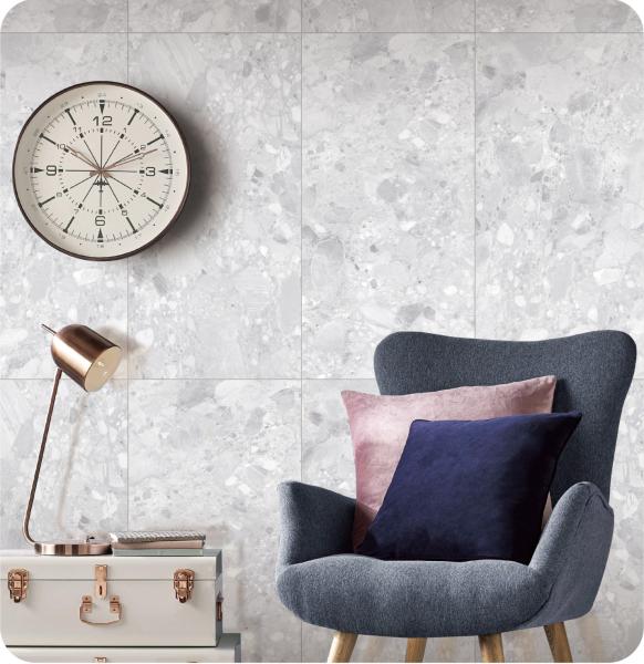 Light Grey 750x1500mm Interior Floor ISO9001 Tiles And Wear-Resistant Terrazzo