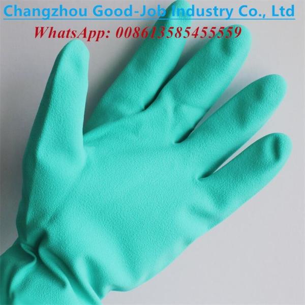 15mil Sandy Nitrile Heavy Duty Industry Protective Work Gloves Flocking Lining