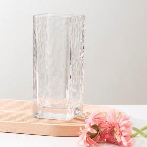 Wholesale Square Clear Shaped Glass Vases Machine Pressed 7.8 Inch Height Modern Simple from china suppliers