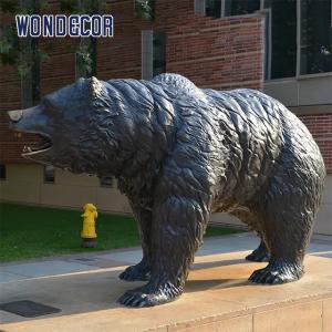China Bronze bear statues of large metal animals used for outdoor garden decoration on sale