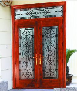 Wholesale 3.2MM Glass Front Doors With Wrought Iron Glass For Exterior Door from china suppliers