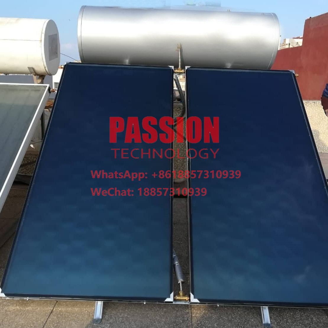 300L Flat Plate Solar Water Heater Black Chrome Solar Collector Blue Color Solar Thermal Collector