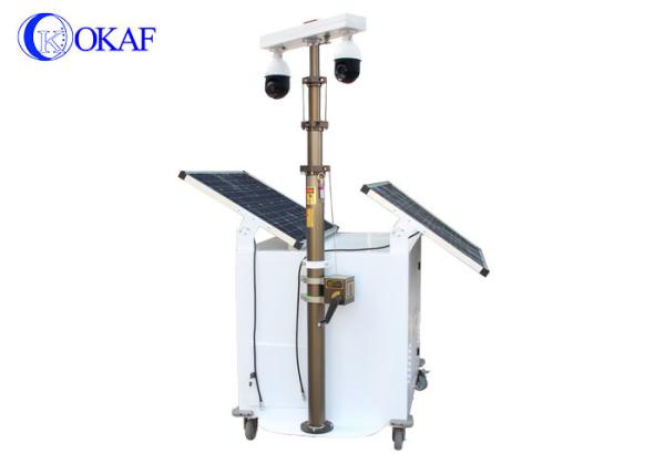 OKAF Mobile Sentry Camera Security Trailer , Solar CCTV Surveillance Trailer