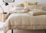 Straight Line Embroidered Solid Duvet Covers , Color Customized Home Duvet