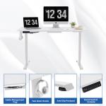 Standing Desk with Dual Motor Electric Height Adjustment and White Wooden Coffee