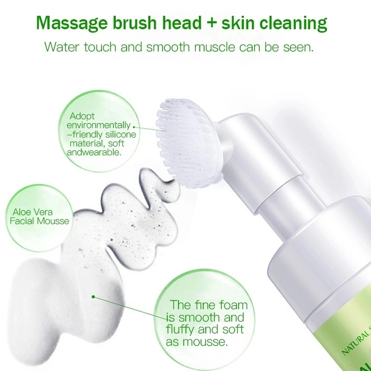 Facial Cleanser Foam Exfoliating Cleansing Mousse Pore Moisture Skin Care Washing Mousse Cleanser with Brush