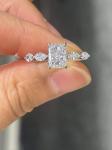 Radiant Cut 1.04ct Lab Grown Diamond Rings IGI Certified Platinum Engagement