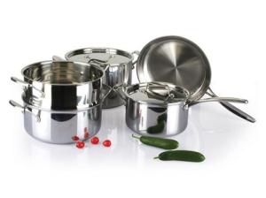 Wholesale 5Pcs 3-ply stainless steel cookware set SHCY-3013 from china suppliers
