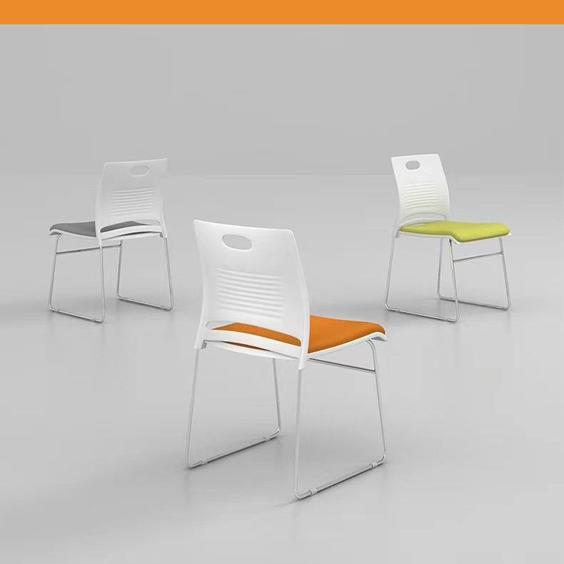 Green Orange Stacking Conference Chairs Stackable Meeting Chairs With Metal Legs
