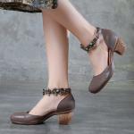 S388 Leather Shoes Handmade Toe Layer Cowhide High Quality Women'S Shoes Custom