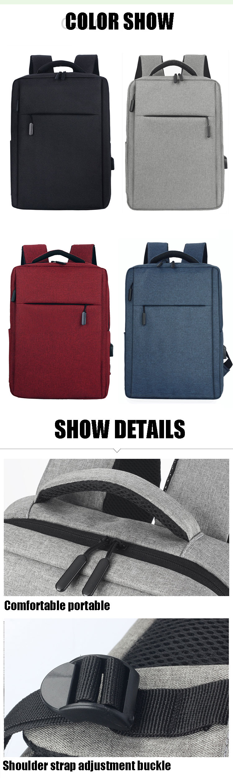 Travel Men Computer Bag Polyester Casual Geometric USB Laptop Backpack