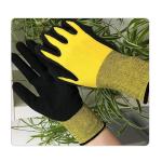 Black Rubber Palm Coated Yellow 15 Gauge Nylon Knitted Gloves For Carrying