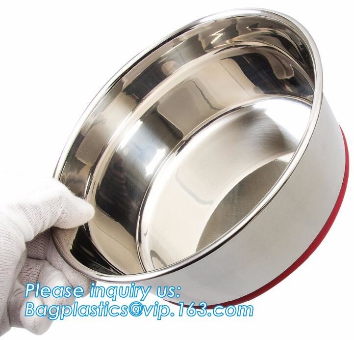 Pet Dog Bowls 2 Stainless Steel Dog Bowl No Spill Non-Skid Silicone Mat Pet Food Scoop Water and Food Feeder Bowl