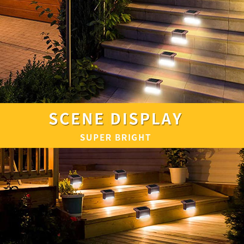 LED Solar Deck Lights IP44 Water Resistant for Stairs, Step, Fence, Yard, Patio