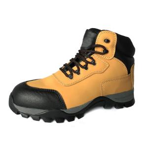 Wholesale Nubuck Leather Security Work Boots Non Slip Rubber Sole Shoes Yellow from china suppliers