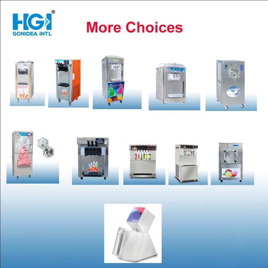 Stainless Steel Table Model Three Flavor Soft Ice Cream Machine Bql-918