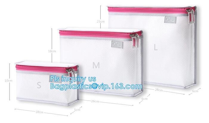 mesh zipper cosmetic bag make up custom high quality bags and cases shopping, Travel Toiletry Pouch Silver Mesh bag