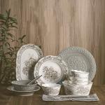 Plant Pattern Dinnerware Sets Luxury Porcelain Dinner Set For 12 People In