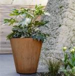 Outdoor Garden Metal Flower Pots Tapered Cylinder Corten Steel Conical Planters