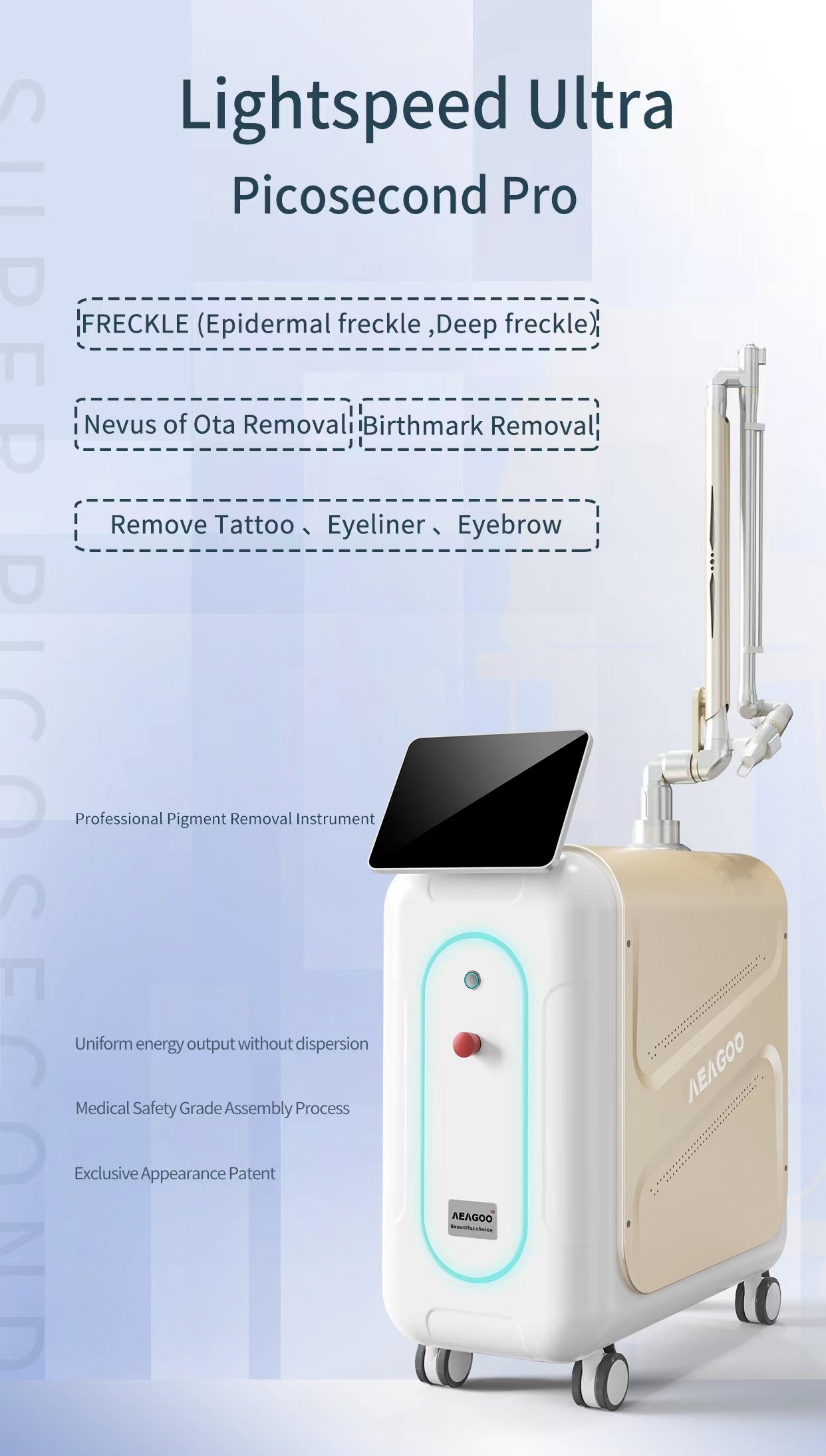 Picosecond Max Power 4000W Laser Machine Dual Lamps And Rods 1064nm/532nm/1320nm/755nm