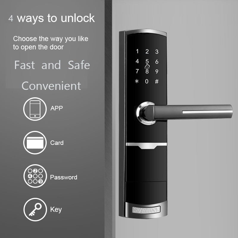 Gold Color APP Controlled Smart Keypad Door Lock For Apartment Home Hotel