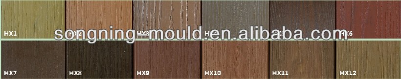 Outdoor Anti-UV Waterproof Plastic Wood Floor with Brushing Finish