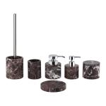 Purple Marble Bathroom Accessories Set Round Marble Hand Soap Dispenser White