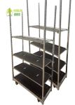 Plywood Metal Flower Trolley Hot Galvanized Adjustable