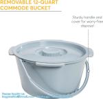 Folding Steel Bedside Commode Chair, Portable Toilet, Supports Bariatric