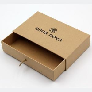 Wholesale Brown Kraft Rigid Cardboard Small Gift Drawer Slide Paper Boxes Custom Logo Packaging from china suppliers