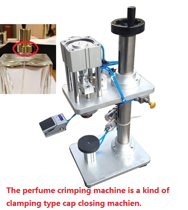 Pneumatic Automatic Perfume Bottle Crimping Machine For Metal Cap Press