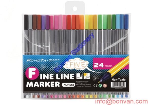 24 color office drawing fineliner pen set, fineliner marker pen set, 0.4mm tip