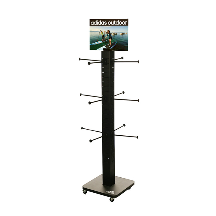 Metal Custom Display Stand Outer Door Products Tower Pop Displays With Casters