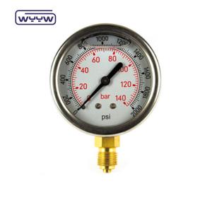 Wholesale Factory Supply DN65 High Anti-Seismic stainless steel 2.5 inch 1/4&quot;NPT Liquid Oil Diesel Pressure Gauge from china suppliers