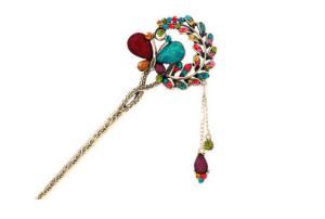 Wholesale Imitation Love retro rhinestone butterfly pin hairpin hairpin step shake hair fork palace from china suppliers