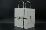 Printing White Eco Paper Bags With Handles Twisted Oversized Bottom
