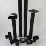 Single Wall Flue Kits Pellet Stove Chimney Black Stainless Steel SUS 316L / 304
