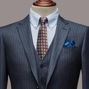 Wholesale Woolen Cloth Fabric Handmade Lapel Business Suit Single Breasted Men's Suit 3 Pieces from china suppliers