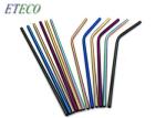 Outdoor Picnics Colorful Stainless Steel Drinking Straws Easy Cleaning