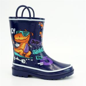 Wholesale BSCI Kids Dinosaur Rain Boots , Scratch Resistant Rubber Boots With Handles from china suppliers