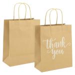 Customized Logo Online Custom Stylish Thank You Kraft Paper Bag for Supermarket
