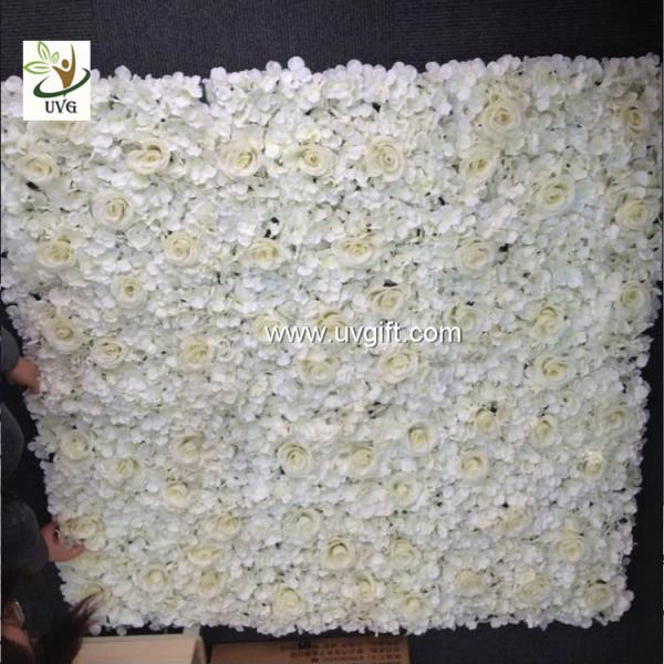 UVG 5ft rose wall weddings in white artificial silk hydrangea flowers for party