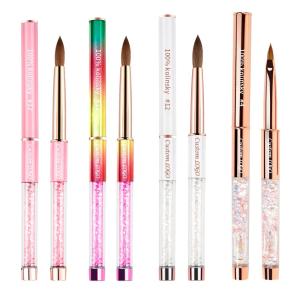 Wholesale Rose Gold Kolinsky Acrylic Brush Rhinestone Handle Size 16 Customizable from china suppliers