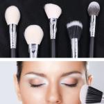 Vegan Black Handle Facial Makeup Brushes 6pcs Private Label OEM