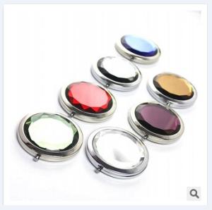 Wholesale New promotional customed logo round crystal stainless steel pocket mirror from china suppliers