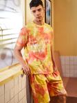 small quantity clothing manufacturers Men'S Summer 2pc Tie Dye Round Neck Short