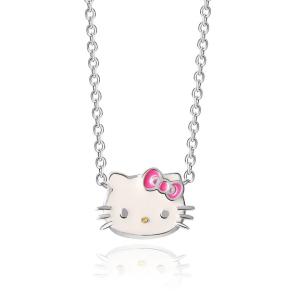 Wholesale Pink White Enamel Hello Kitty Sterling Silver Pendant Rhodium Plating from china suppliers