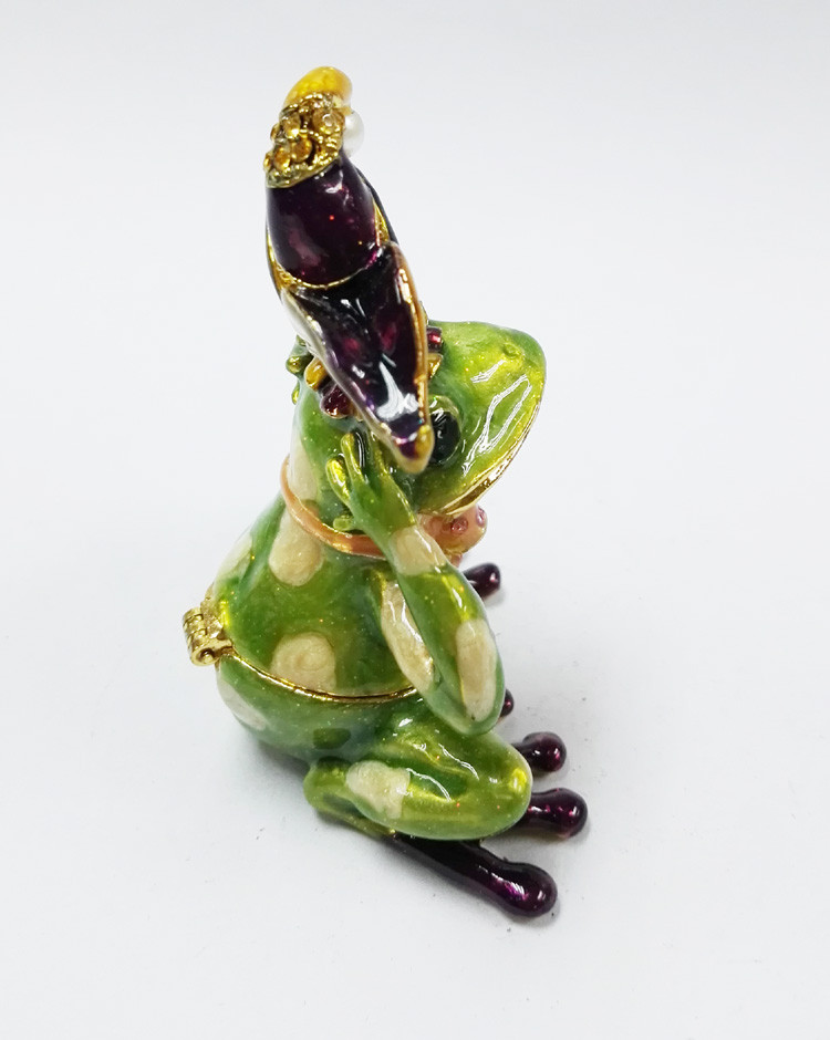 Frog bejeweled box Frog gift box Frog Alloy box Frog trinket box